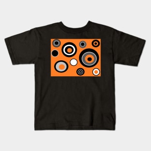 Experimental Geometric Circle Print Pattern (Orange version) Kids T-Shirt